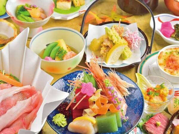 【山形名物会席風和食膳/例】毎日変わるお料理でご用意。その日の一番美味しい「旬」を見極めて調理して提供