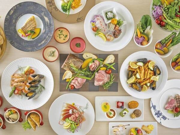 【道後ビュッフェ/例】厳選された地元食材をふんだんに使用した多彩な料理