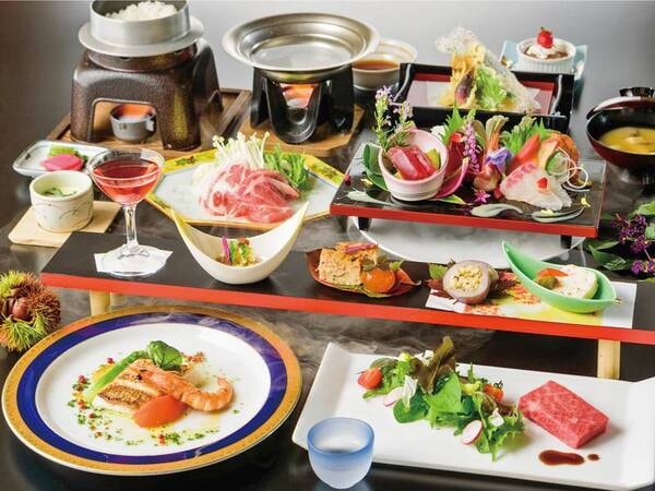 【極四季旬彩コース/例】庄内を彩る旬な食材を余すところなく使い、腕によりをかけて作った料理長渾身のお箸でいただく和洋折衷会席をご用意