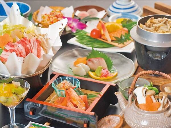 【瀬戸内の山海会席/例】有名料亭出身の料理長が作る会席料理。いのぶた旨鍋が絶品♪瀬戸内の味覚もたっぷり