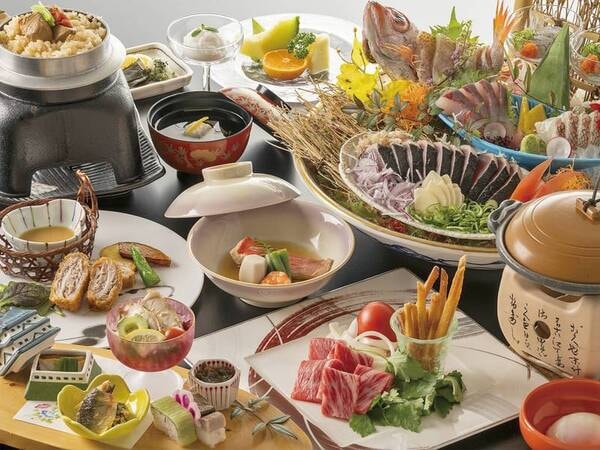【土佐を味わう豪華会席/例】美しい大皿に豪快に盛られた魚介類を堪能できる豪華会席