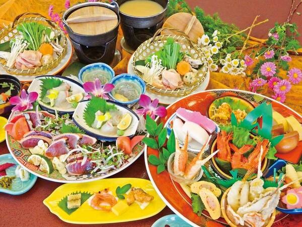 【皿鉢料理/例】鰹のたたきや季節の魚介・野菜を豪快な皿鉢(人数盛り)