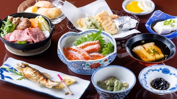 【会席料理/例】山里の恵みを盛り込んだ季節の会席