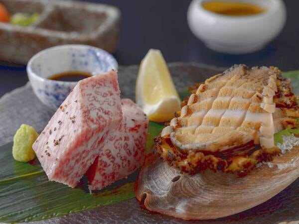 天然あわびと若狭牛の石焼付き会席プラン/例