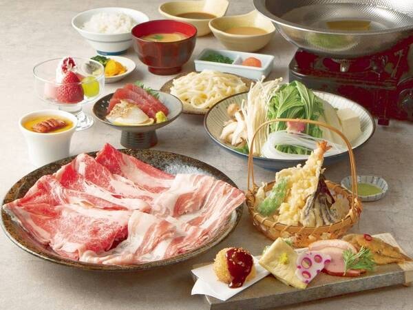 栃木県産肉のしゃぶしゃぶコース/例 ※写真は2人前