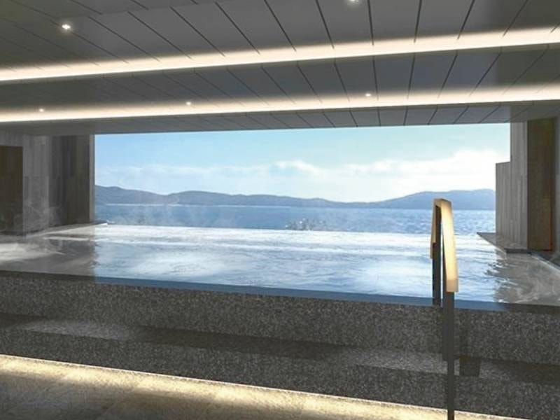 【露天風呂】自然と一体になったような不思議な感覚が体験できるインフィニティ温泉