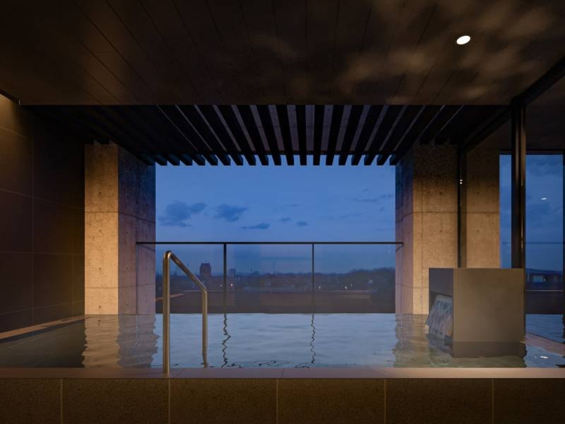 【14階大浴場・露天風呂】露天風呂は源泉かけ流し！