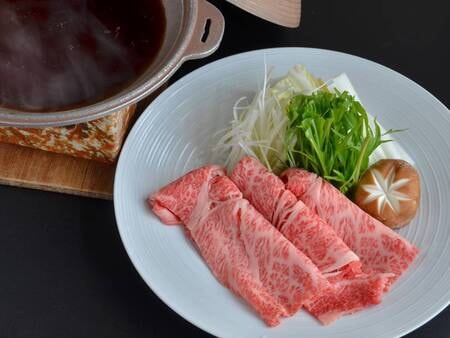 旅館千湯樓の 特選佐賀牛100g 大人気 すき焼きプラン 24 400円 半露天風呂付和洋室 バリアフリー対応 ゆこゆこ