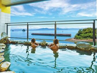 東洋九十九ベィホテル／【岬の湯】島原随一を誇る高台から有明海を一面に見下ろす、開放感抜群の絶景かけ流し露天風呂が自慢！朝日も眺めることができる