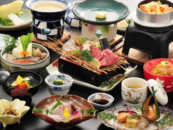 【肥後牛or海鮮】選べる会席/例】メイン料理は肥後牛または海鮮から選択できる