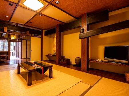 【露天付客室】壁や柱、調度品にもこだわりました。ごゆっくりお寛ぎください。