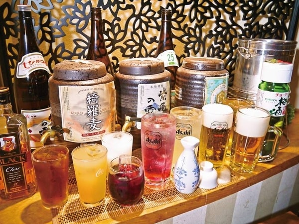 【夕食:飲み放題(90分)/例】お料理とご一緒にお愉しみいただけます。