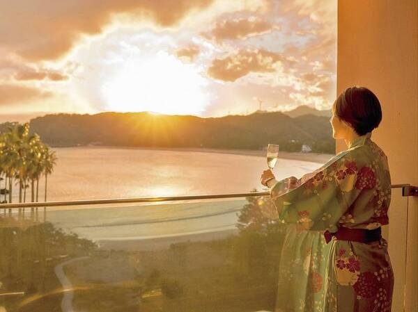 【客室眺望/例】綺麗な夕日もお部屋からのんびり眺められる