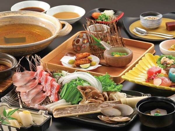 【夕食】 メイン料理を「肉料理」or「海鮮料理」より選択(肉料理/例)