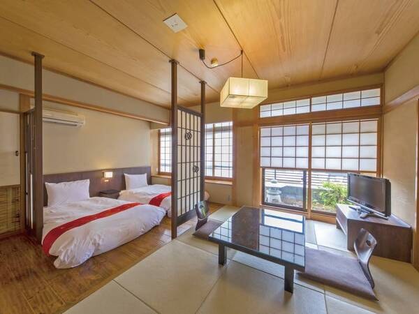 かけ流し半露天風呂付ツイン(本館)/一例