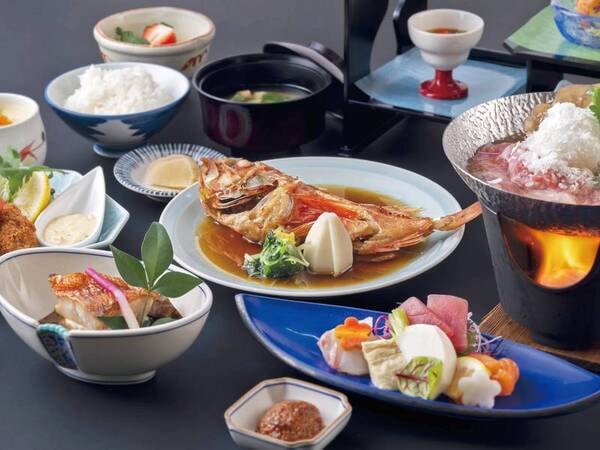 【さざ波会席/例】カサゴの煮付けがメインのお手軽会席
