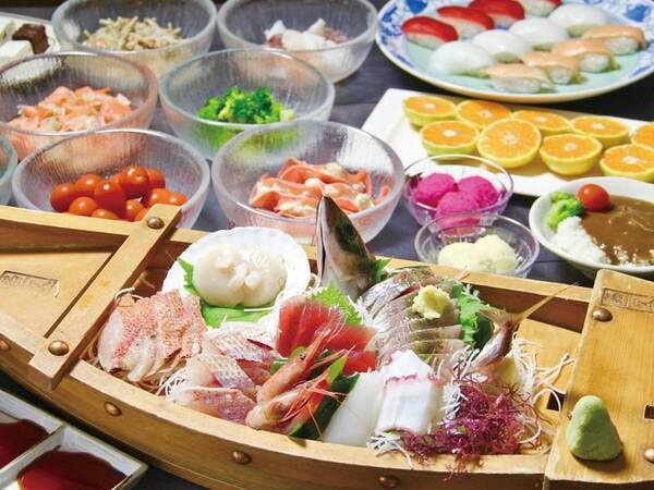 飲み放題付舟盛＋ミニバイキング/一例