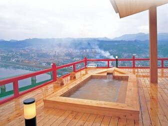 小京都の湯 みくまホテル/【展望風呂】九州一の高さから日田の夜景を一望