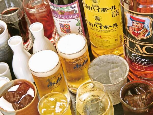 夕・朝飲み放題付バイキング★夕食事、朝食時、飲み放題付き♪※写真一例