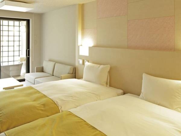 【露天風呂付スタンダードツイン/例】和モダンなハリウッドツインタイプの客室