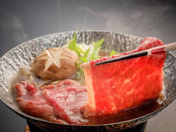 【味彩牛の牛鍋/例】※味彩牛の調理方法は陶板焼きか牛鍋を選択できます(グループ毎)