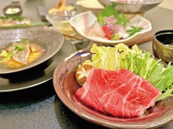 【味彩牛＆旬のお造り会席/例】夏目漱石も愛した牛鍋を熊本県産和牛「味彩牛」で味わう