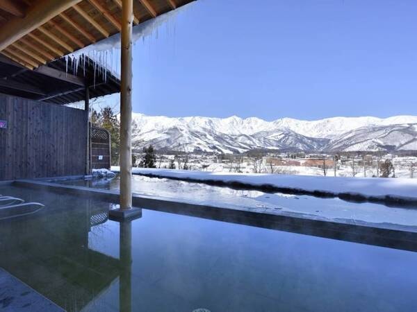 【わらび平の湯】冬の醍醐味♪白く輝くアルプスが目の前に広がります