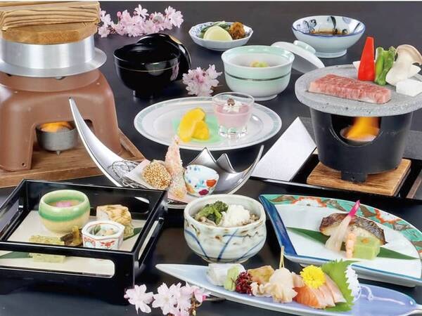[錦]《黒毛和牛》季節会席/春の料理一例