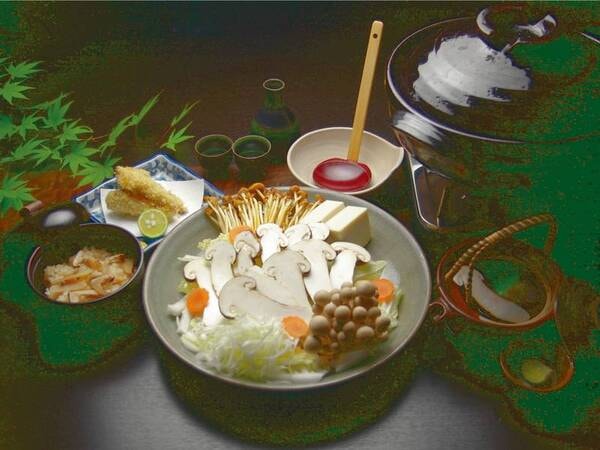 松茸と信州牛のすき焼き、他3品付き/イメージ