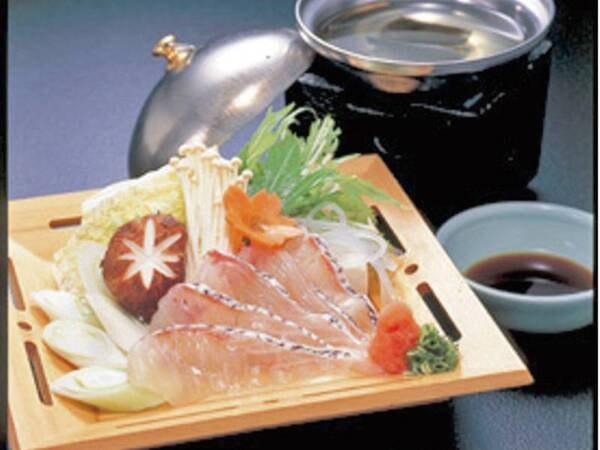 【選択料理/鯛しゃぶの例】牛ステーキか鯛しゃぶから選択できるメインが嬉しい