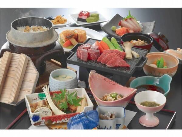【黒毛和牛ステーキ付き和食会席/夕食例】