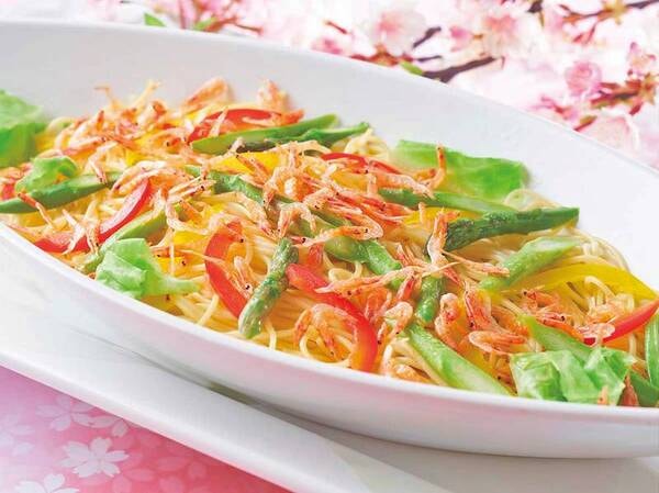2023年春の創作グルメバイキング / アスパラと桜えびのパスタ※イメージ