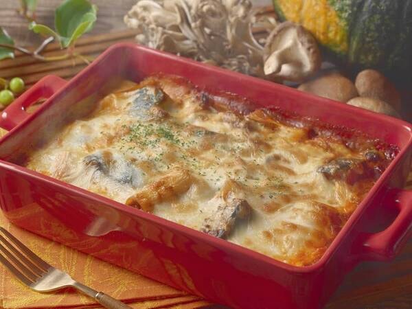 【9/1~2/28まで】かぼちゃとキノコのミートソースグラタン/例