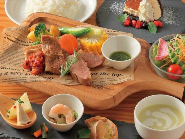 【夕食/一例】メインに福島県産麓山高原豚と合鴨のローストをご用意したスペシャルコース