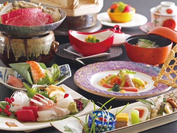 【料理長お任せ旬会席/例】瀬戸内の新鮮な海の幸と旬の地野菜を盛り込んだこだわり会席