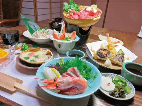 【蟹&但馬牛付き但馬の味覚会席/例】但馬牛すき焼&蟹甲羅蒸し付!