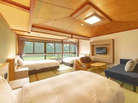 スーペリア和ベッド トリプル(川側)/例