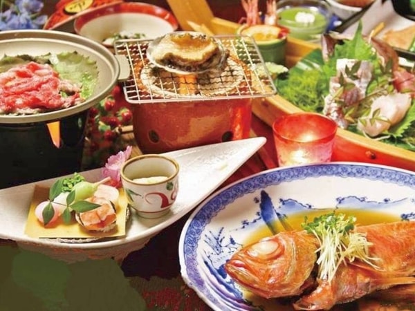 伊豆満喫★金目鯛･舟盛･伊豆牛･鮑会席