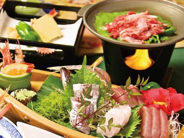 【お手軽★金目鯛煮付け・舟盛・伊豆牛プラン/例】金目鯛煮付け(切身)などを味わえる