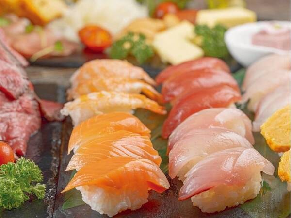 【夕食ビュッフェ/例】お寿司はその日一番おいしいネタを、数種ご用意