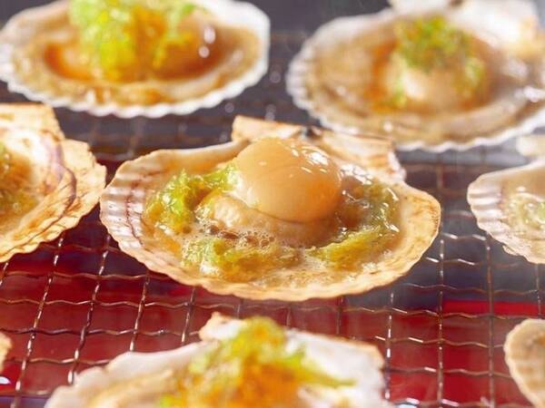 ほたて貝とあおさの浜焼き、三重県産鯛のお造り、握り寿司 えび・いか・ブリの3種盛り※イメージ