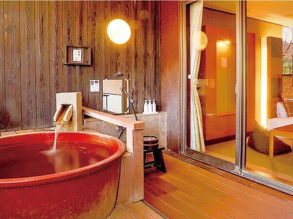 お部屋でお好きな時に温泉を楽しめる露天風呂／写真一例