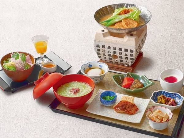 選べるご飯と相性抜群なご飯のお供を添えた京朝食　※写真はイメージです