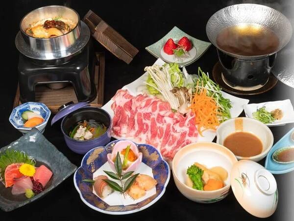 【【選べるメイン料理】夕朝食付きプラン】「産地直送!麦豚しゃぶしゃぶ」/例