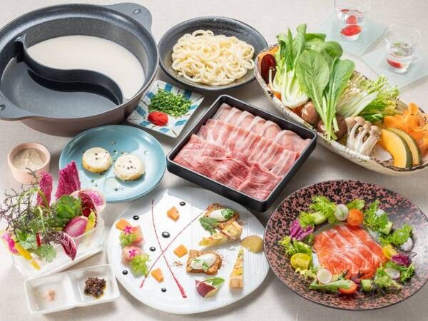 【飲み放題付新鮮野菜しゃぶしゃぶ/例】