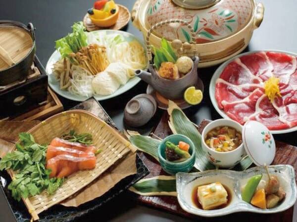 【いのしし鍋付き八丁の湯会席/例】川魚、猪肉が苦手な場合は1週間前までにお申し出ください