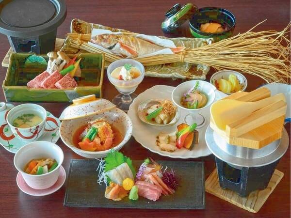 【山海美食の饗宴/例】越後村上の自然が育んだ海の幸・山の幸をご堪能下さい。