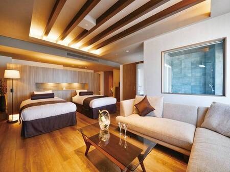 【オーシャンビュー確約　そよ風館『海煌』KAIKOU（ビューバス付き洋室）/例】夕陽を眺めながら時を忘れる贅沢お部屋