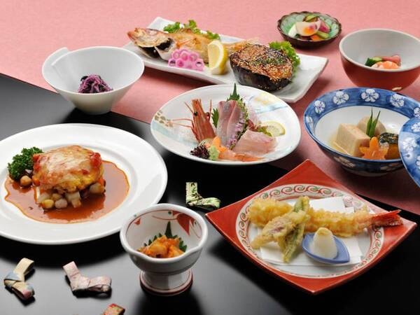 【ご夕食一例】海の幸・山の幸や高原野菜を使用したオリジナルメニューが好評です