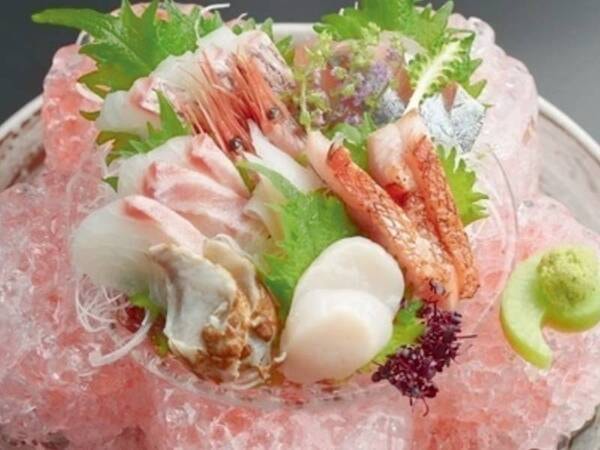 【冬/山海の幸とかけ流し温泉堪能プラン】日本海のお造り氷結盛り ※季節により変更有